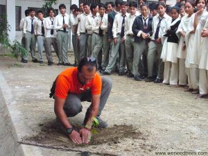 Planting first trees in Nepal