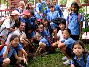 Planting tree in International school