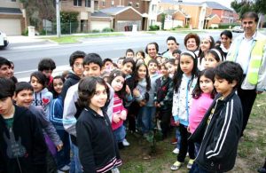 Planting tree in Iranian school in Melbourne