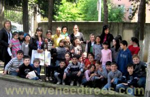 planting tree in school 64 in Tbilisi