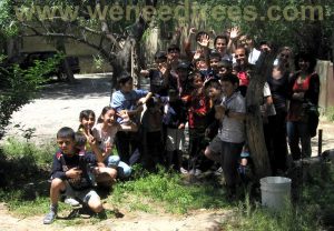 Planting tree with kids in Baku...(organized by valunteers who are from forign countries)