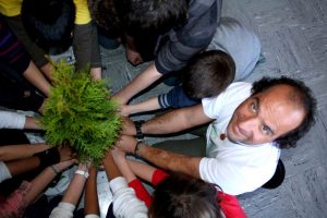 Planting tree inn Collines school in Siron