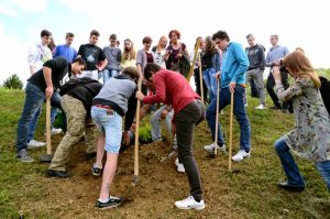 Workshop in tree planting in Biotechnological school in Nova Gorica